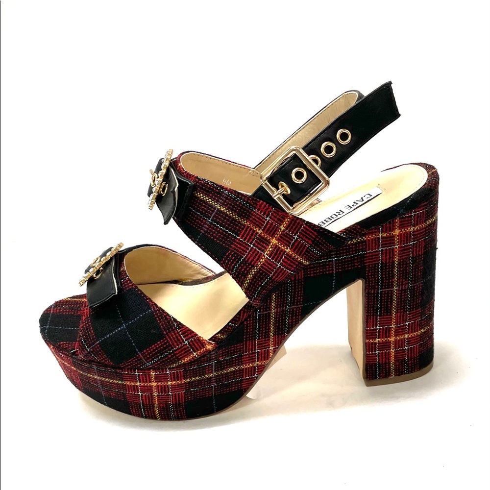 Red-Black Plaid Platforms